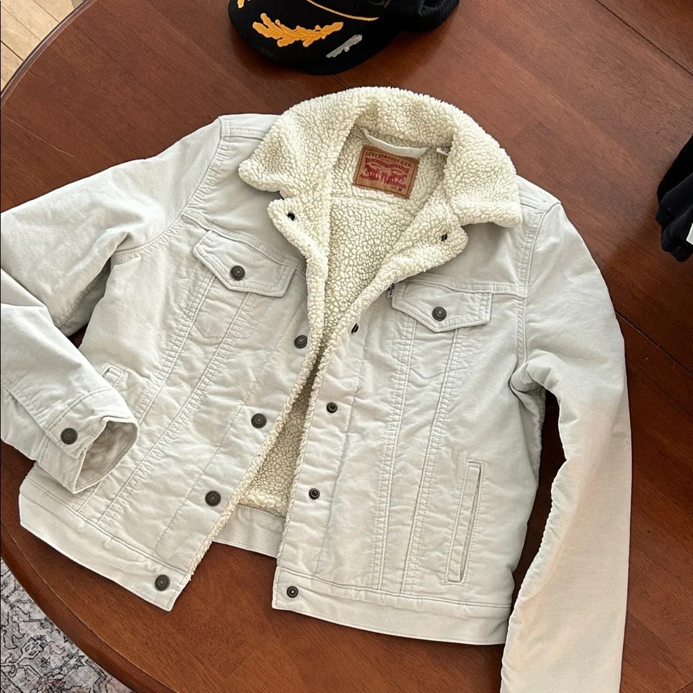 Levis sherpa lined jacket coat shacket medium corduroy trucker - Picture 1 of 11